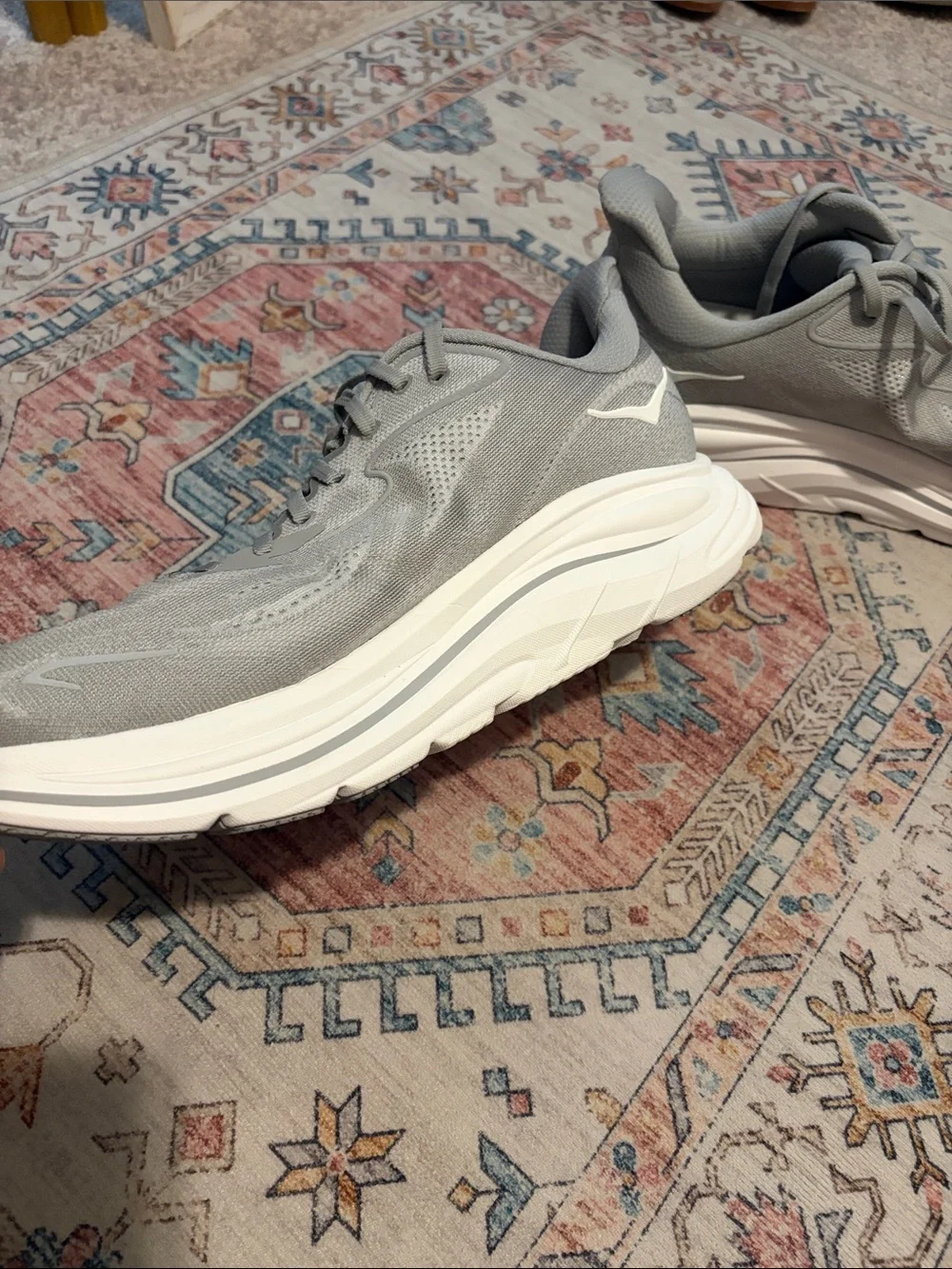 HOKA Clifton 10 Men’s Gray Running Shoes Athletic Sneakers size 12 2E